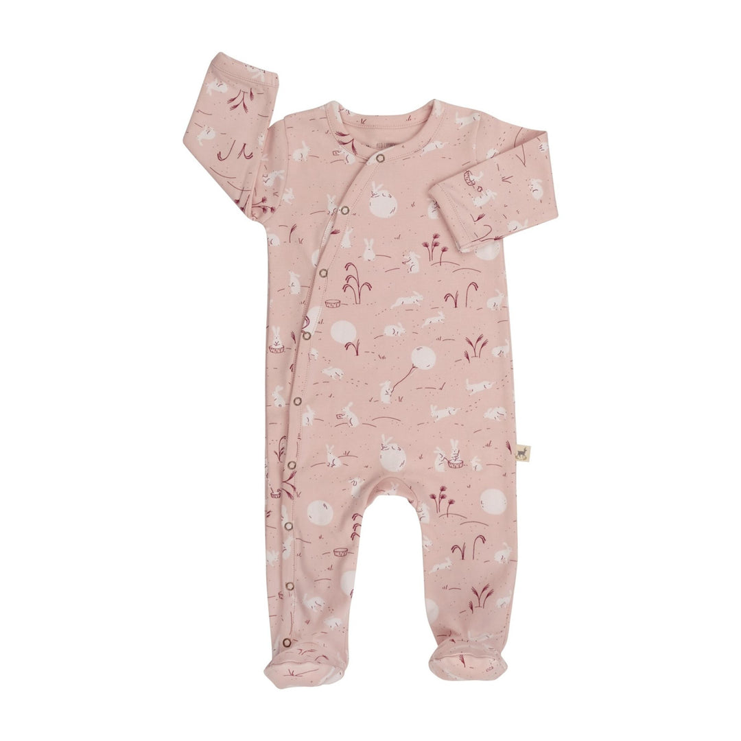Footed Jumpsuit, Hares - Peach Whip