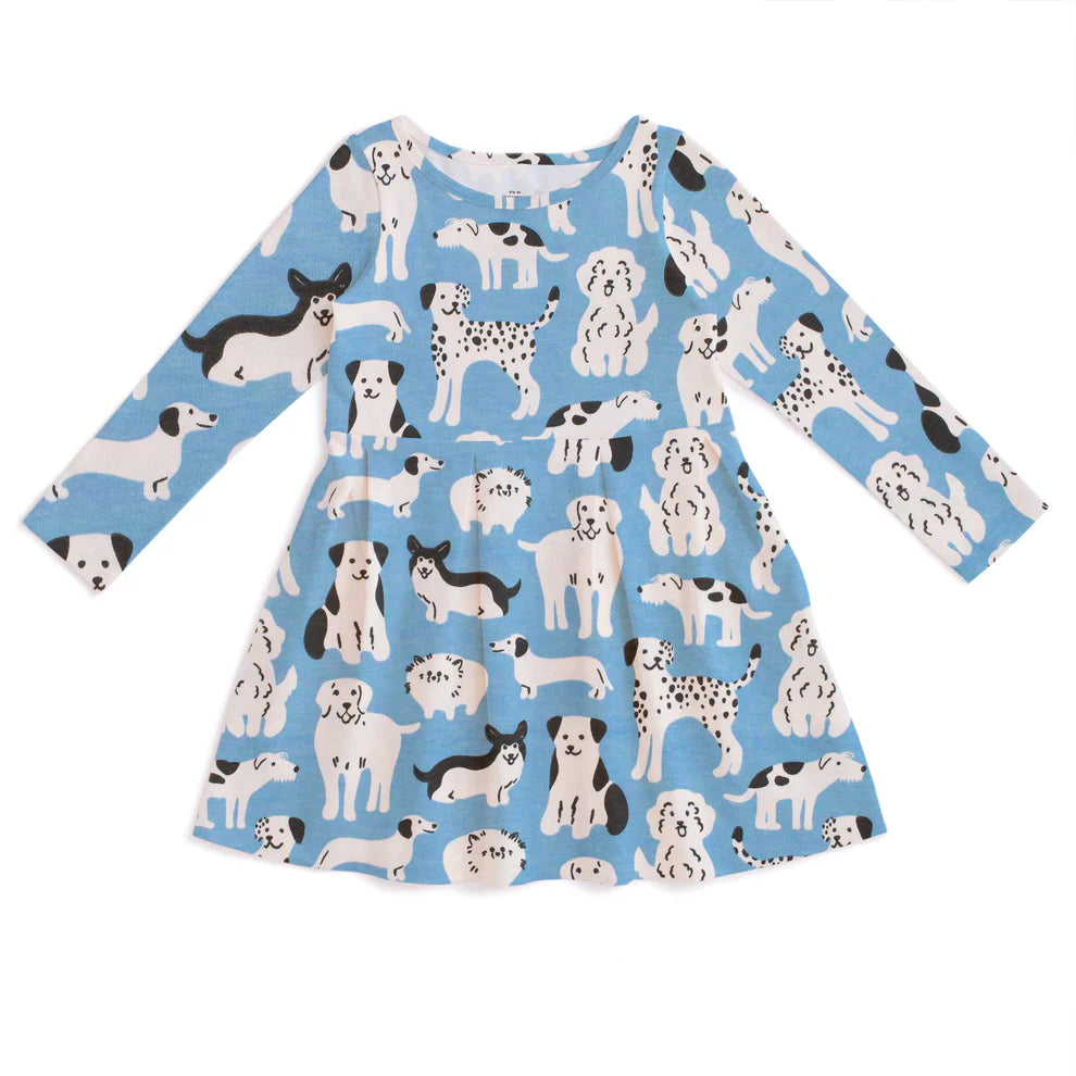 Madison Dress, Dog Parade Blue