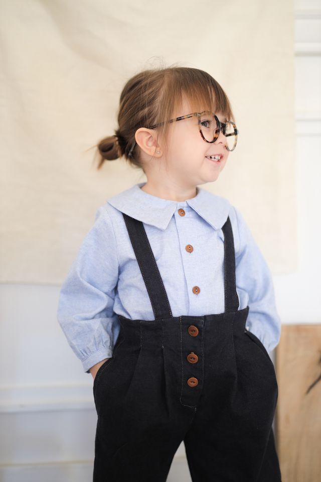 Nadia Collar Blouse, Blue