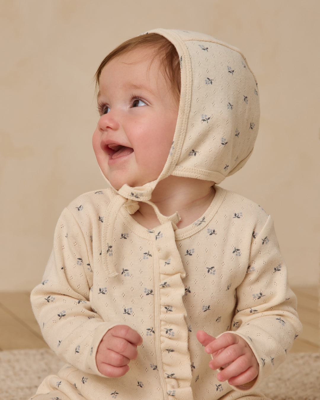 Ruffle Jumpsuit, Blue Ditsy