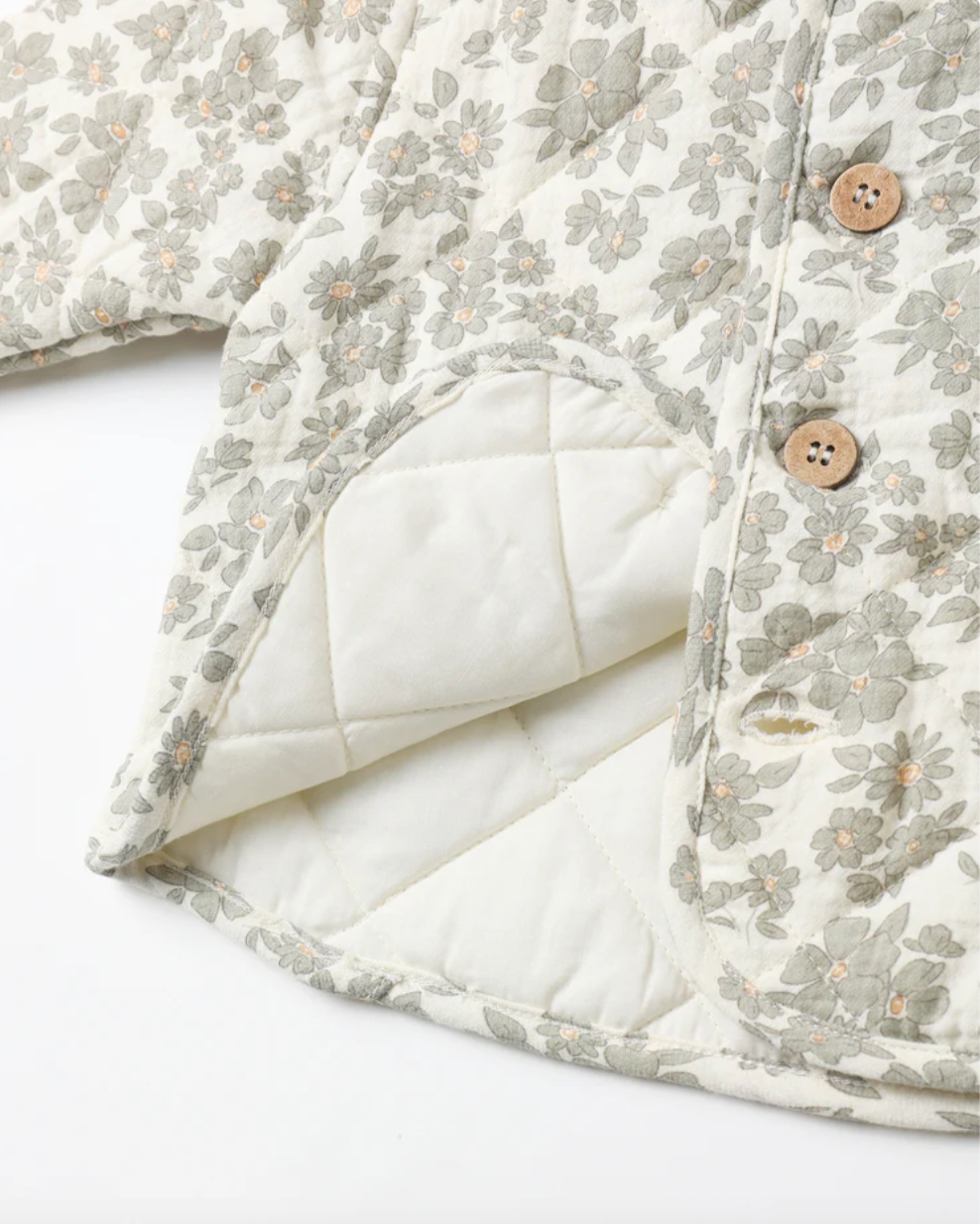 Quilted Jacket, Green Floral