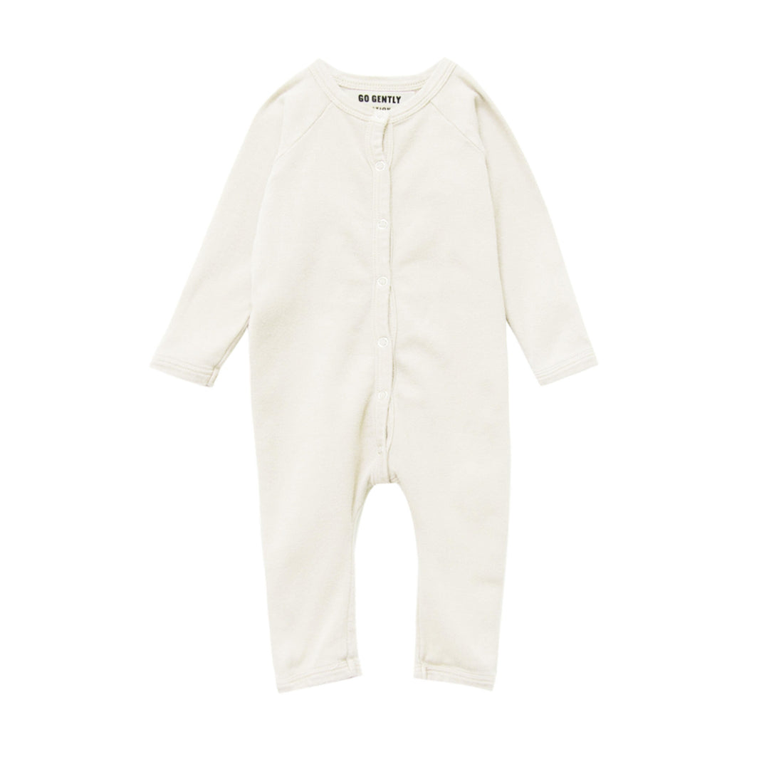 Snap Down Romper, Natural
