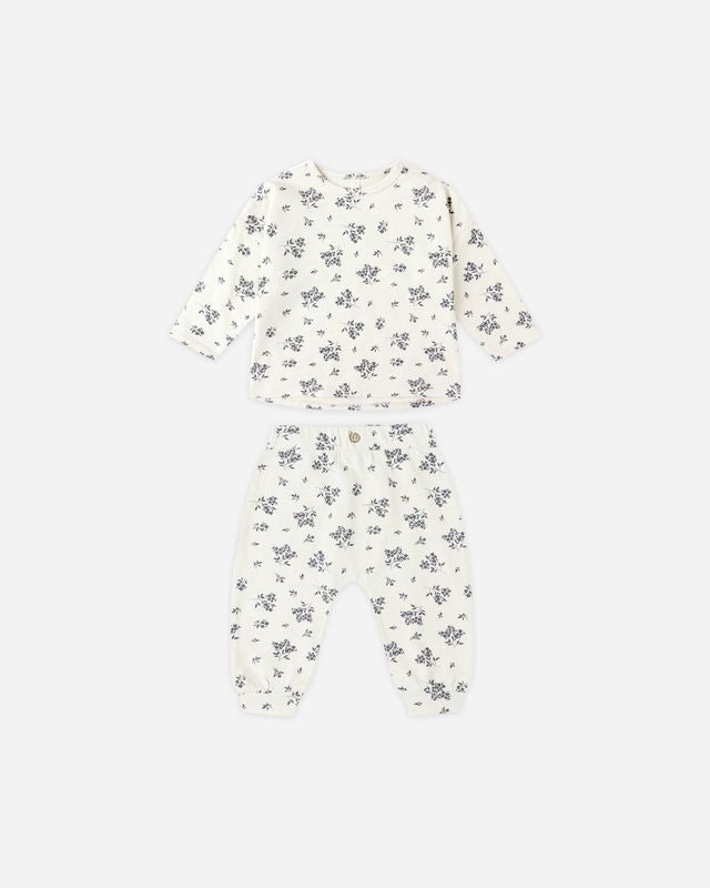 Tee + Pant Set, Blue Floral