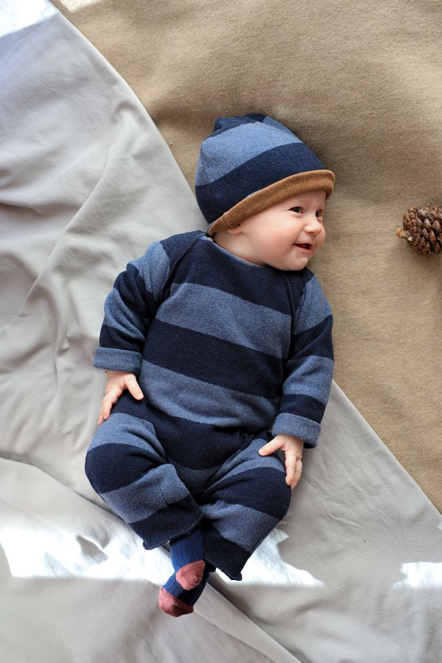 1+ In The Family Wolfgang Jumpsuit, Denim BlackBear Children's
