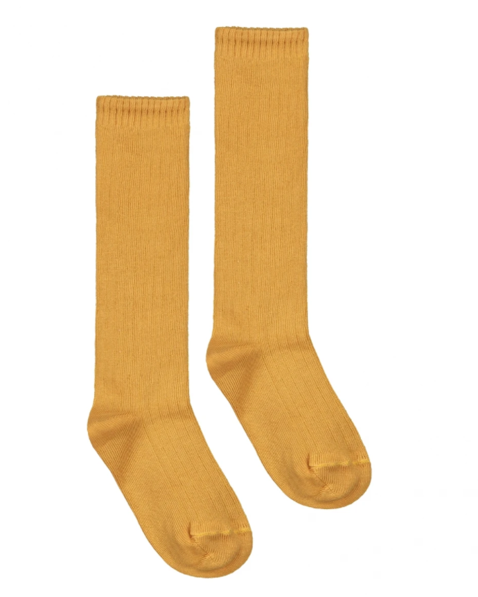 Long Ribbed Socks, Mustard