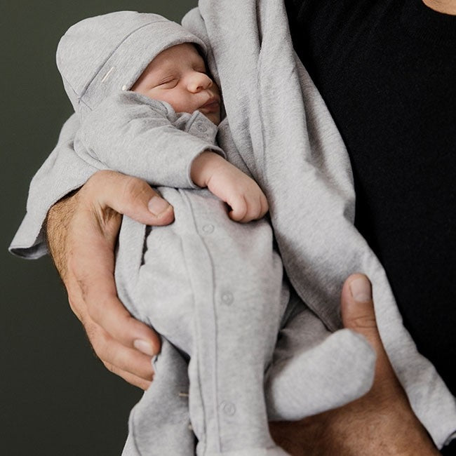 Newborn Suit with Snaps, Grey Melange