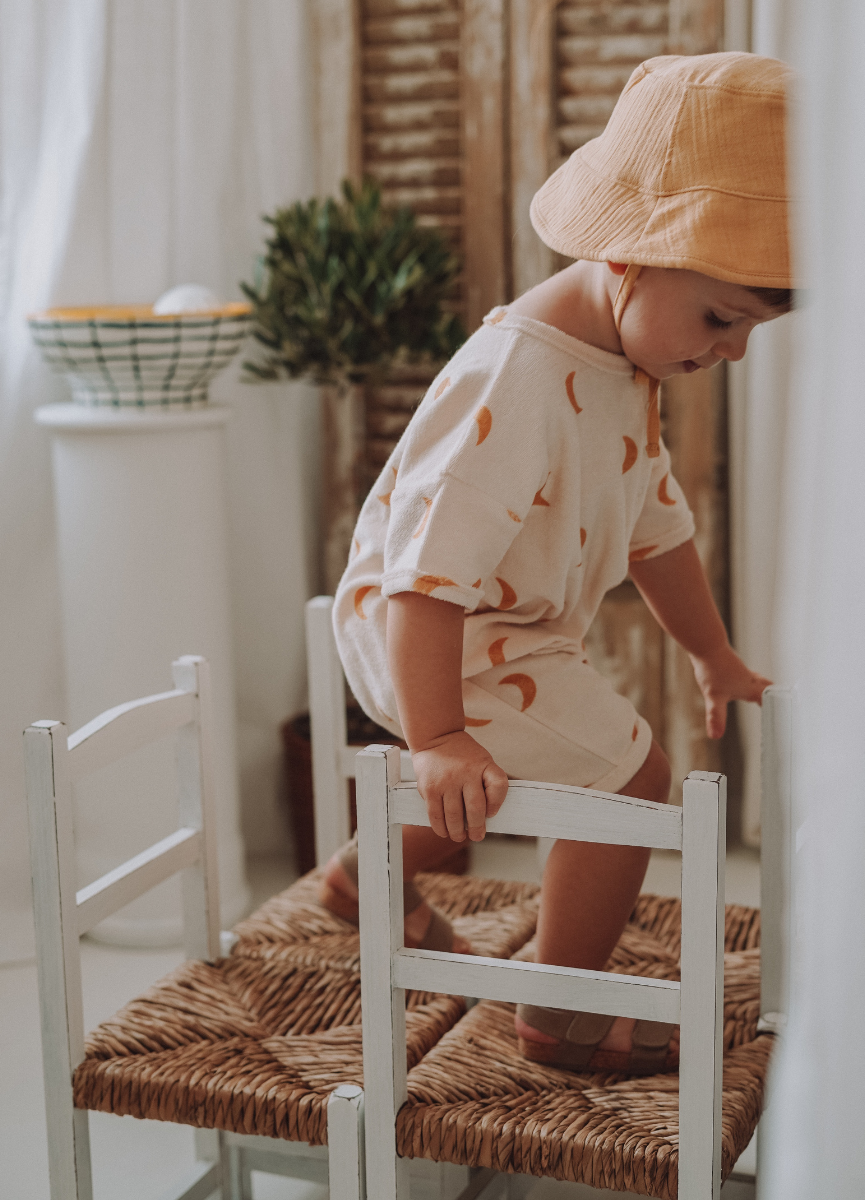 Beach Romper, Honey Midnight Terry
