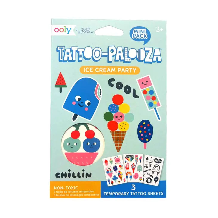 Temporary Mini Tattoo Palooza X Suzy: Ice Cream Party - 3 Sheets