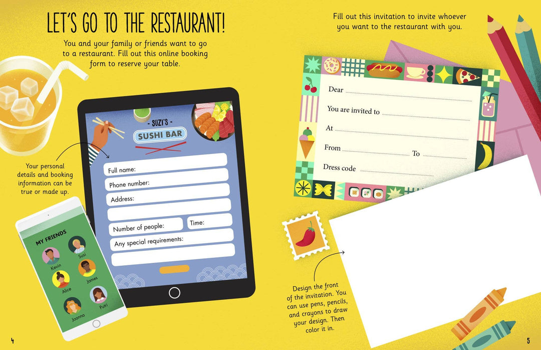 At the Restaurant Activity Book