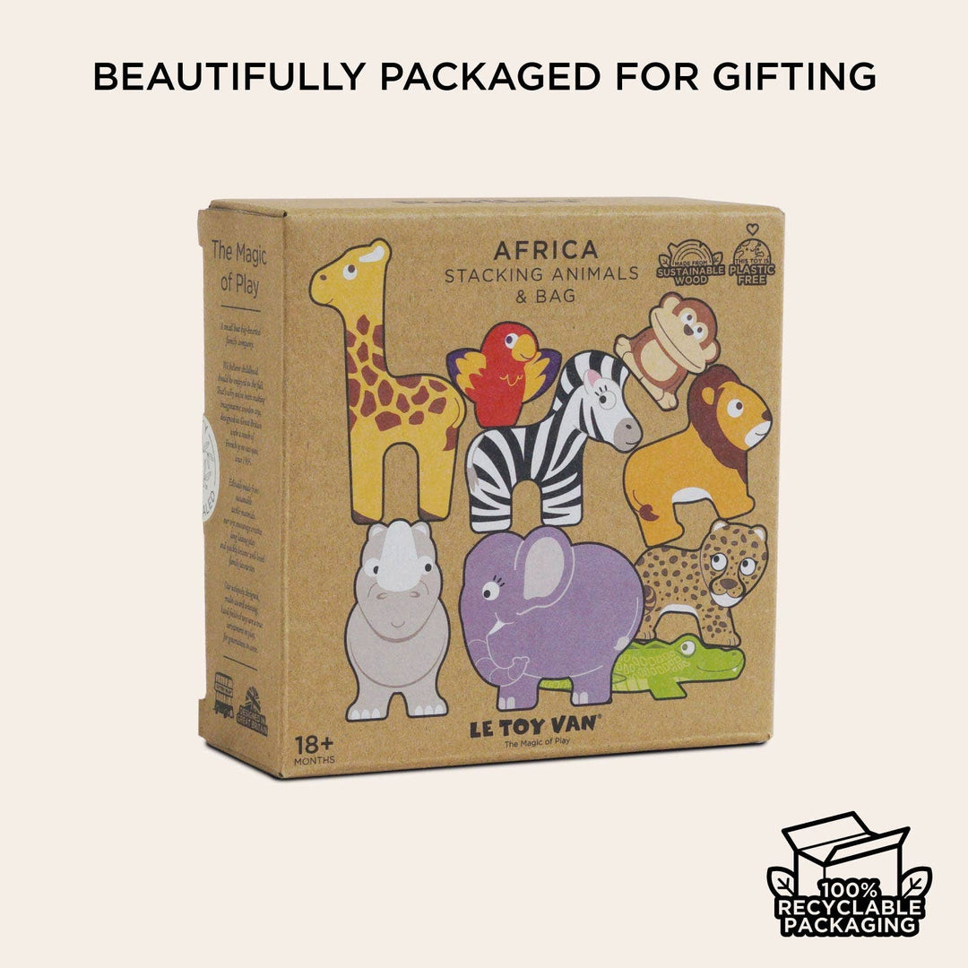 African Safari Stacking Animals & Bag