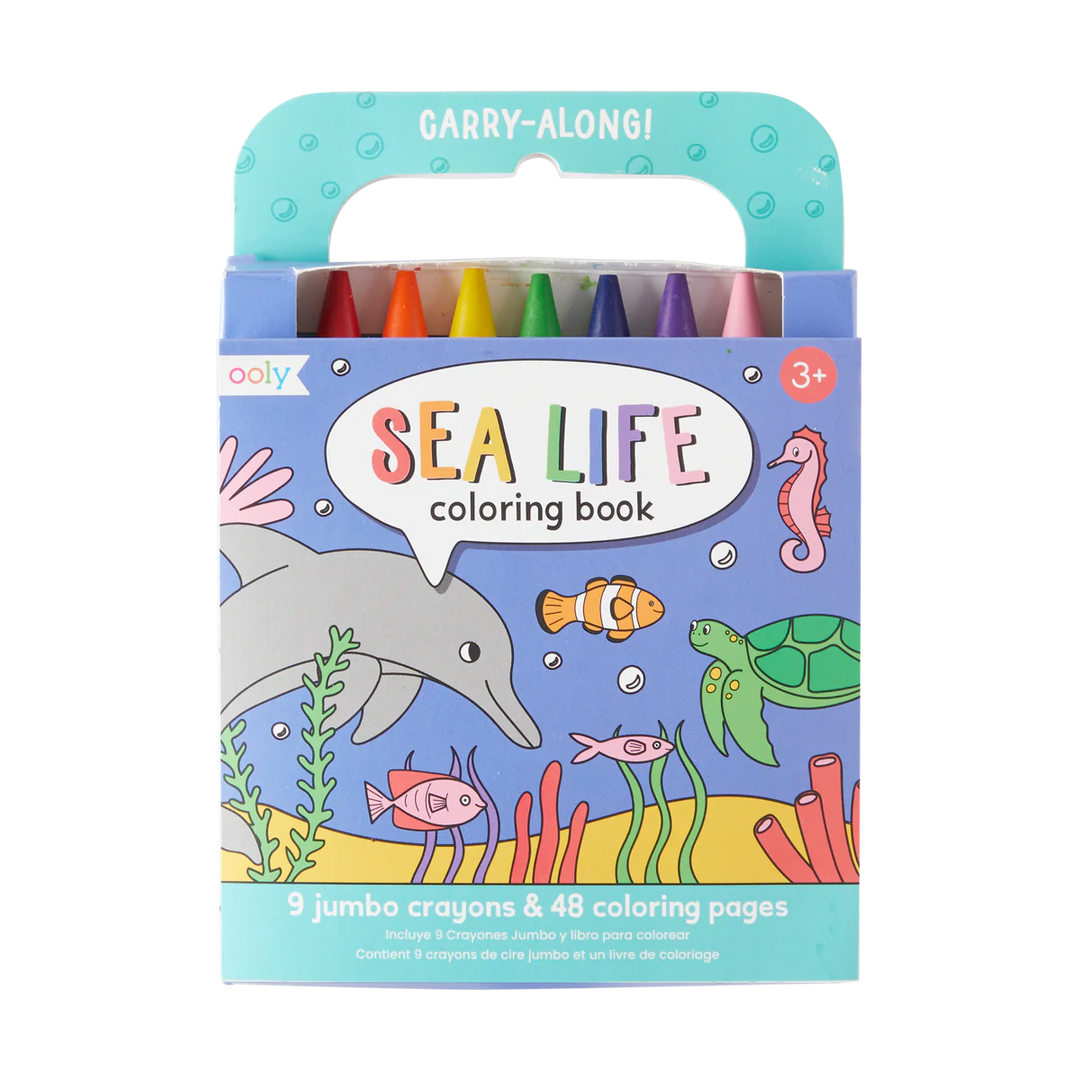 Carry Along Crayon & Coloring Book Kit, Sea Life