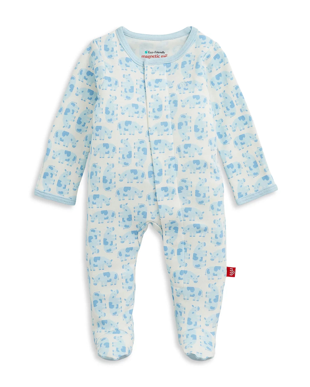 Organic Cotton Footie, Blue Cow