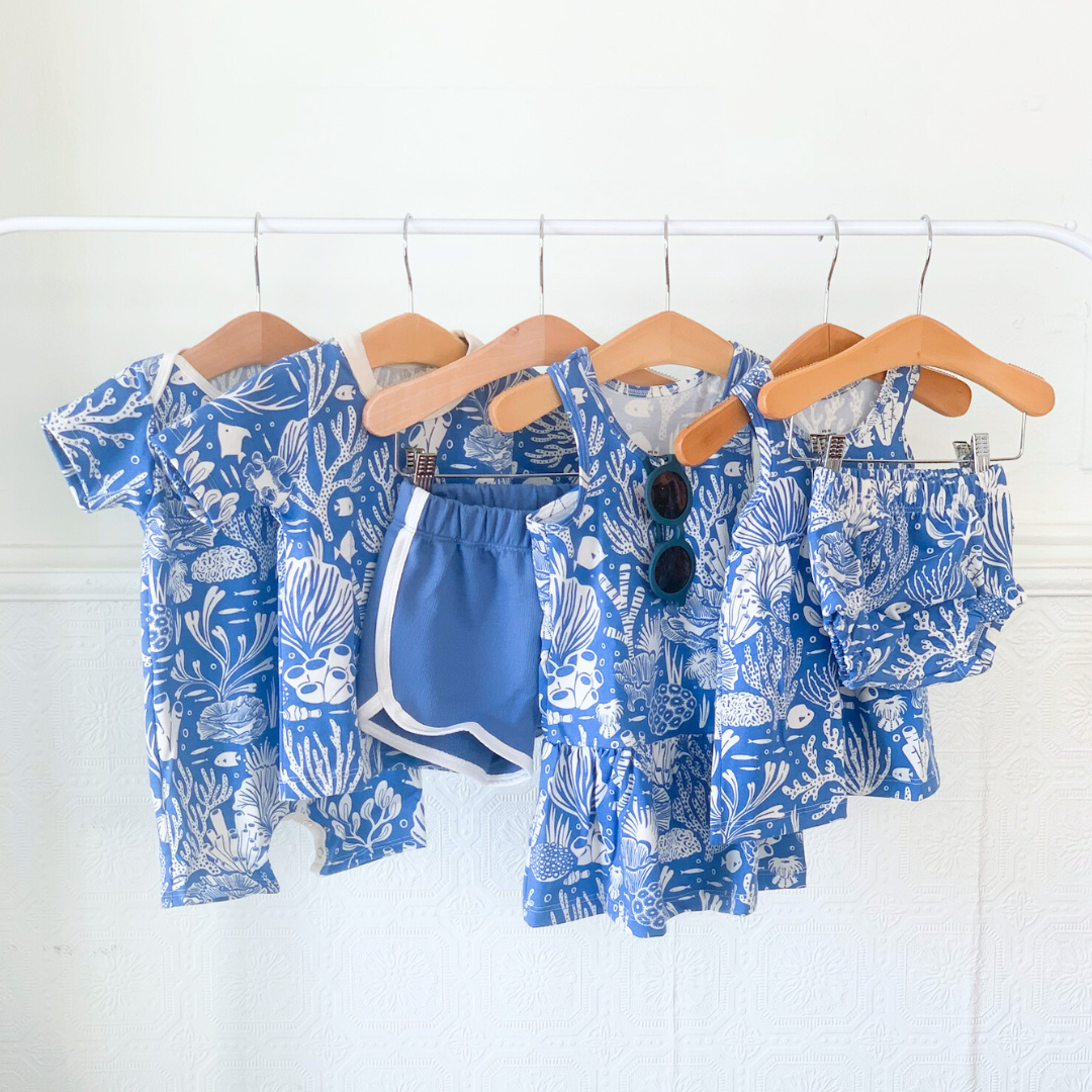 Alna Baby Dress, Corals Blue