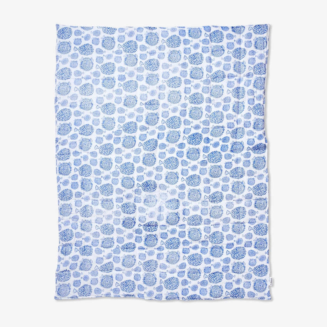 Quilted Baby Blanket Blowfish, Marine