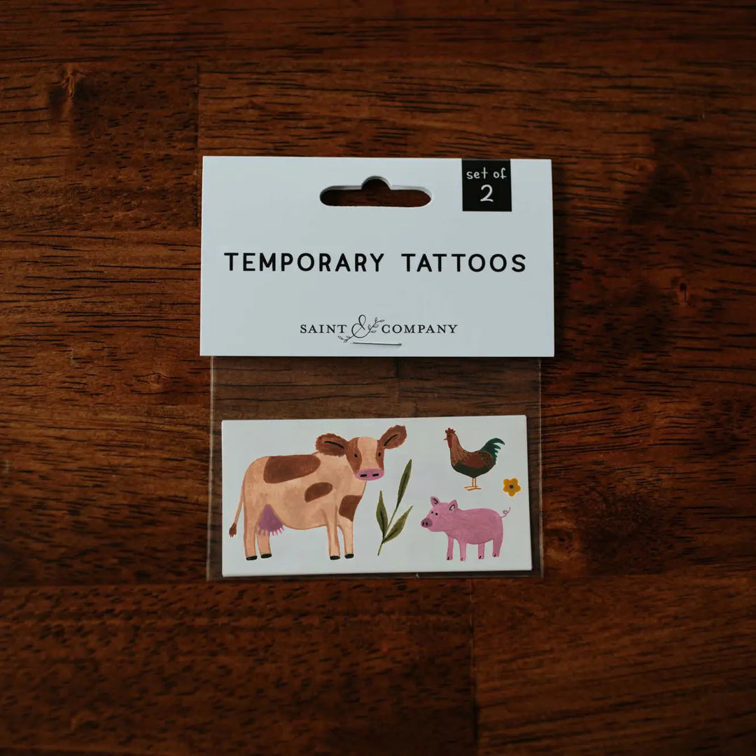 Saint & Co Temporary Tattoos, Farm Animals