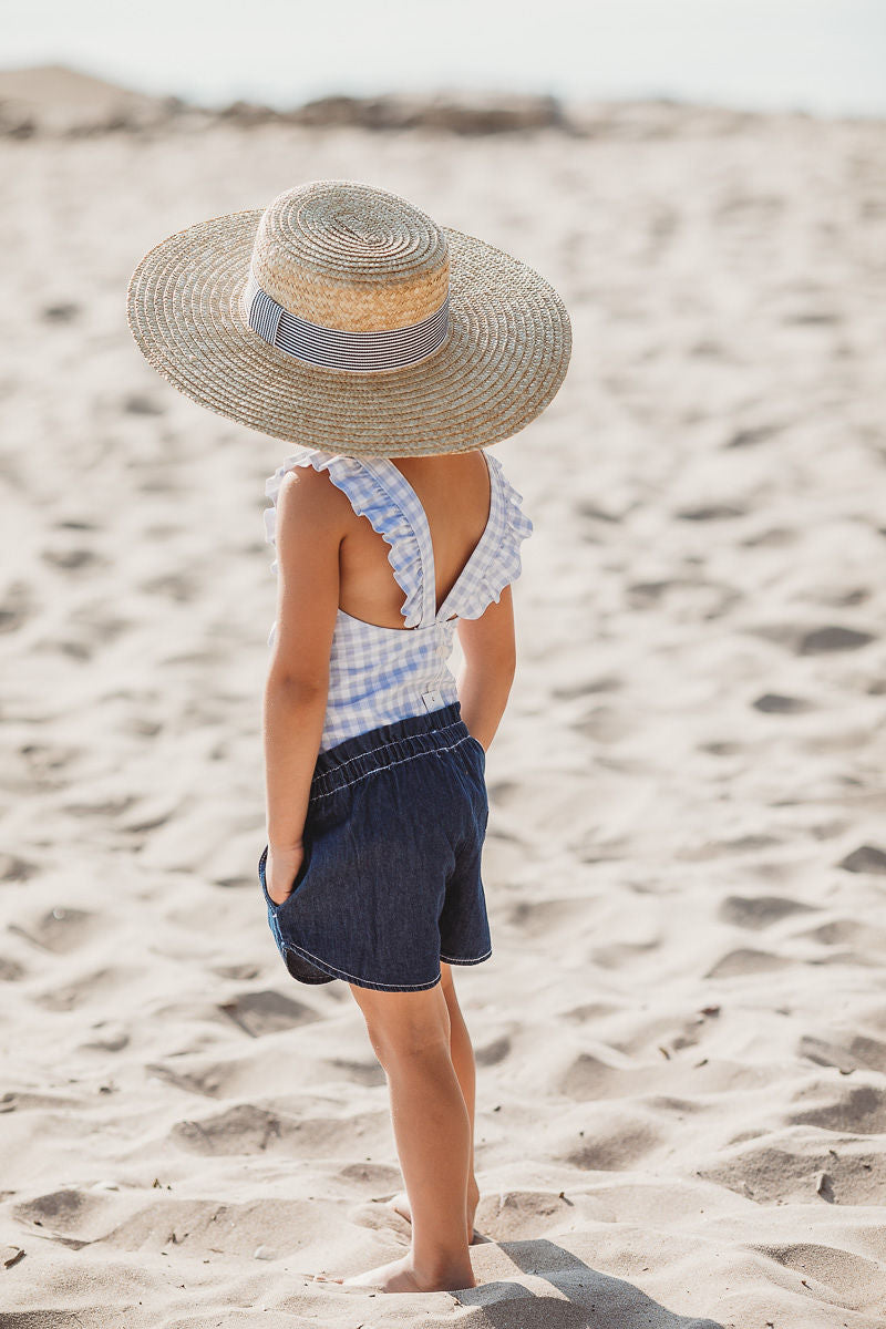 Ruffle One Piece, Oasis Blue Gingham