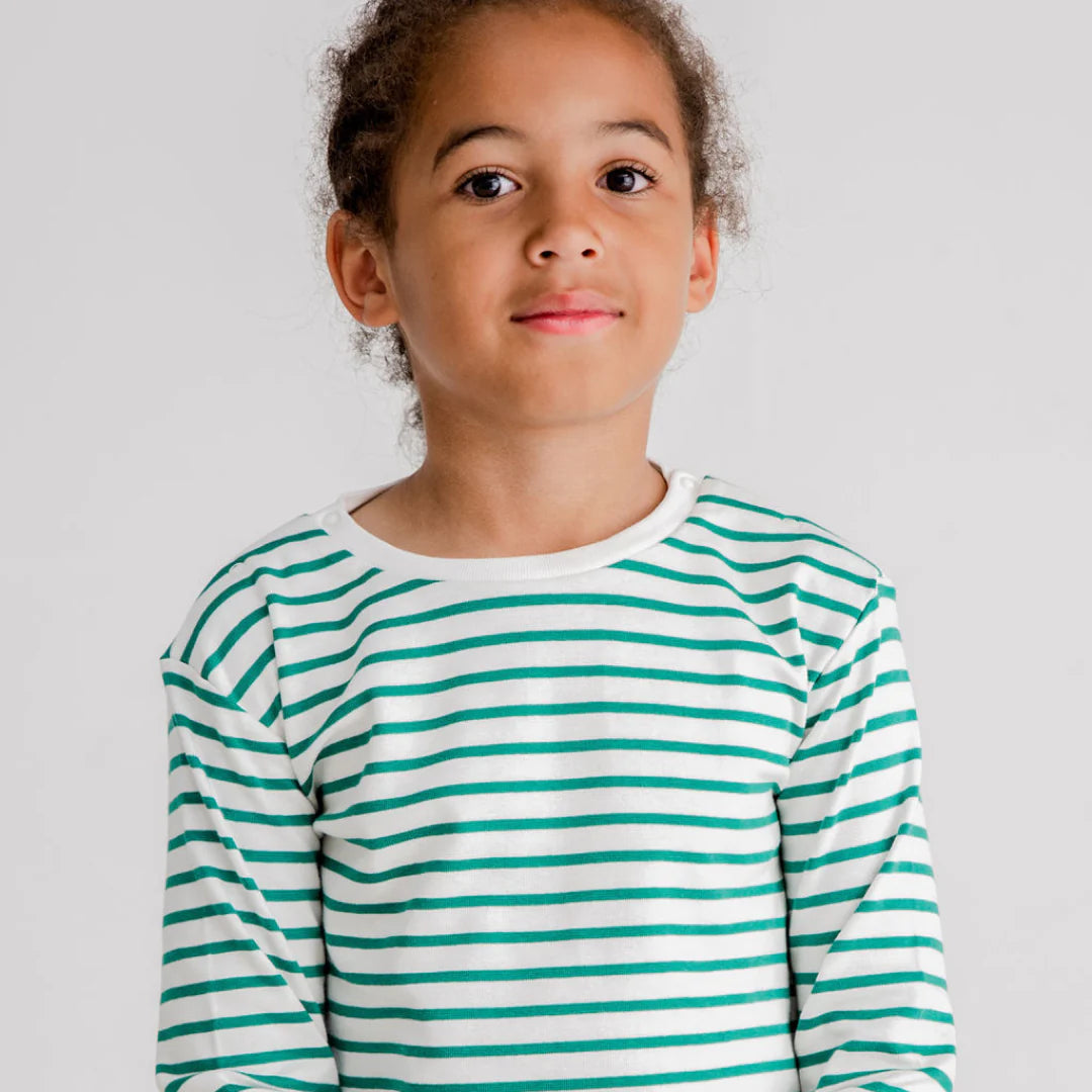 Breton Stripe L/S Top, Green