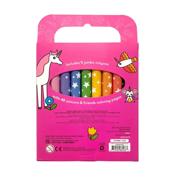Carry Along Crayon & Coloring Book Kit, Unicorn Pals