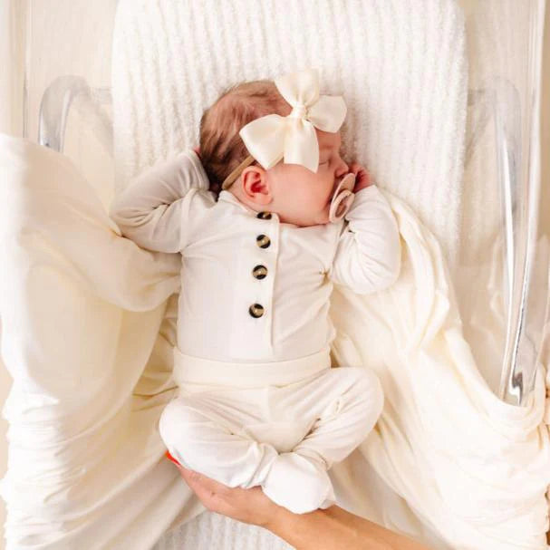 Bow Headband - Satin, Cream