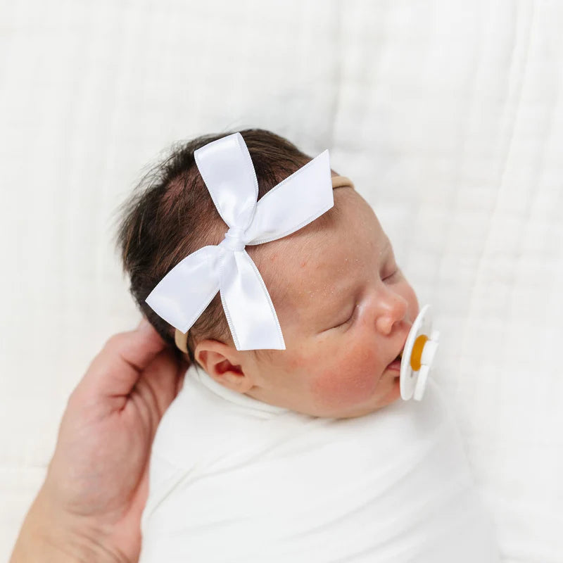 Bow Headband - Satin, White