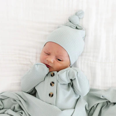 Top Knot Hat, Bailey Ribbed