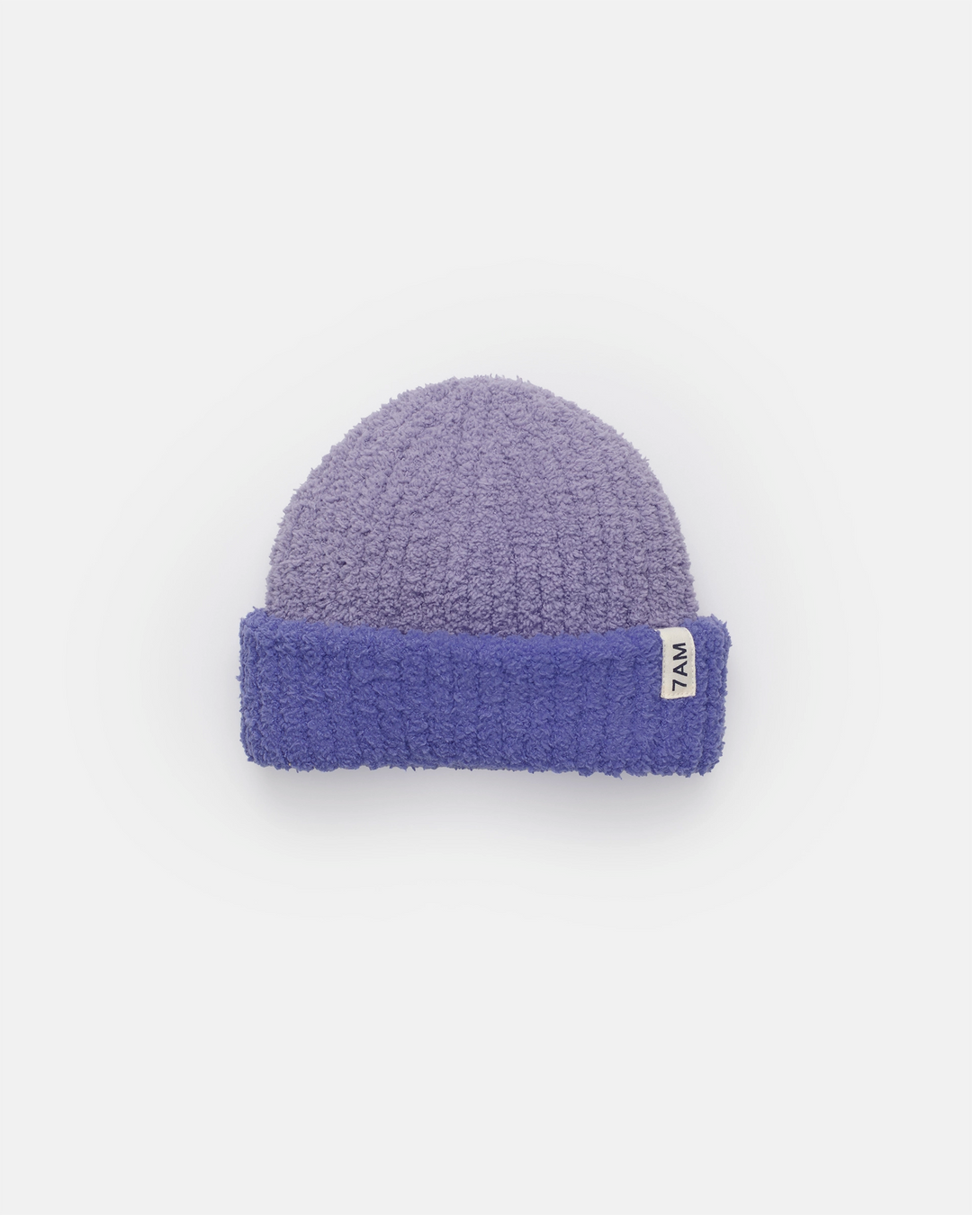 2-Tone Ribbed Beanie - Fuzzy, Taro Imperial