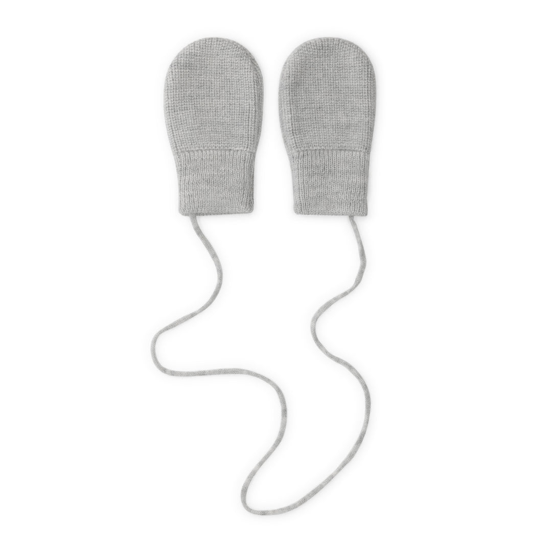 Baby Knitted Mittens, Grey Melange