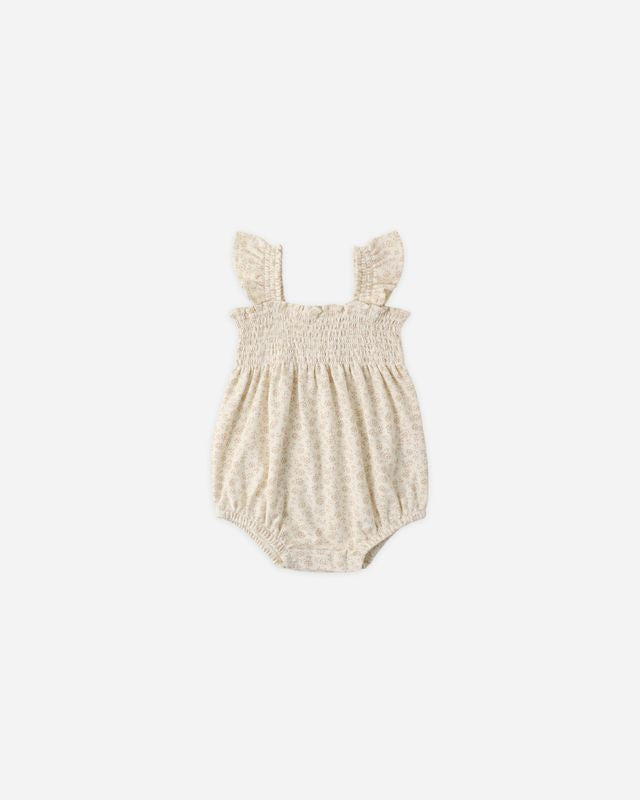 Smocked Ruffle Sleeve Romper, Ditsy