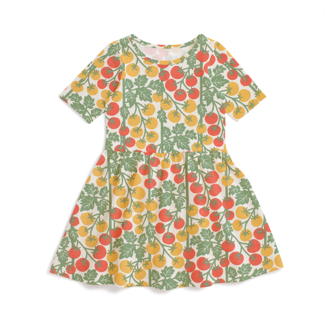 Alberta Dress, Tomato Vines Red & Yellow