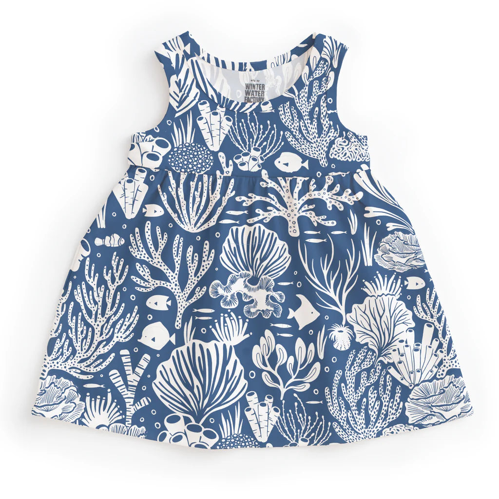 Alna Baby Dress, Corals Blue