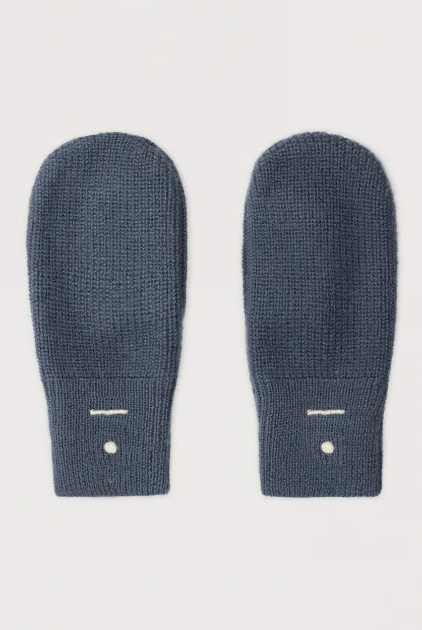 Knitted Mittens, Blue Grey