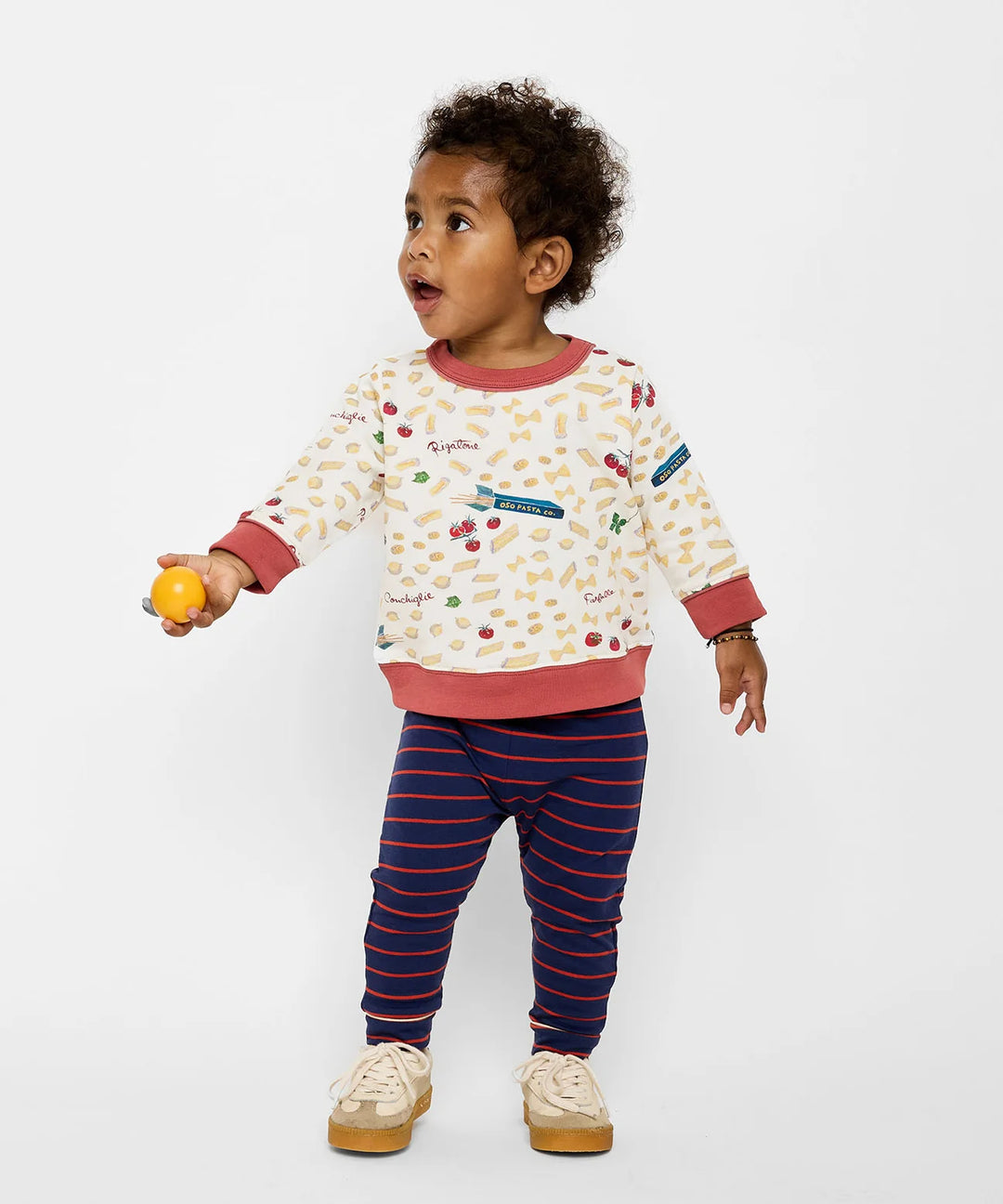 Andy Baby Legging, Navy Fine Stripe