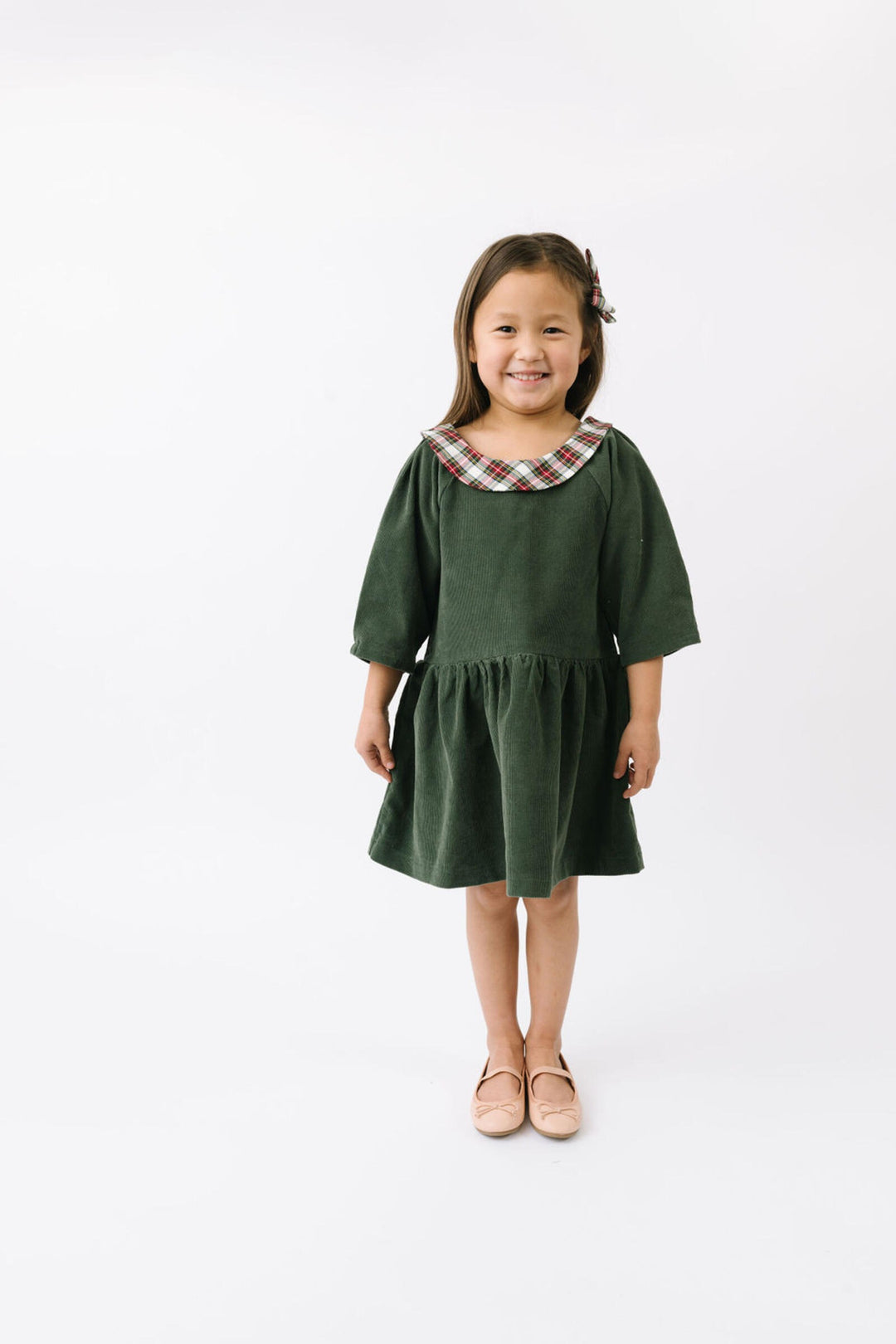 Celebration Dress, Evergreen Corduroy