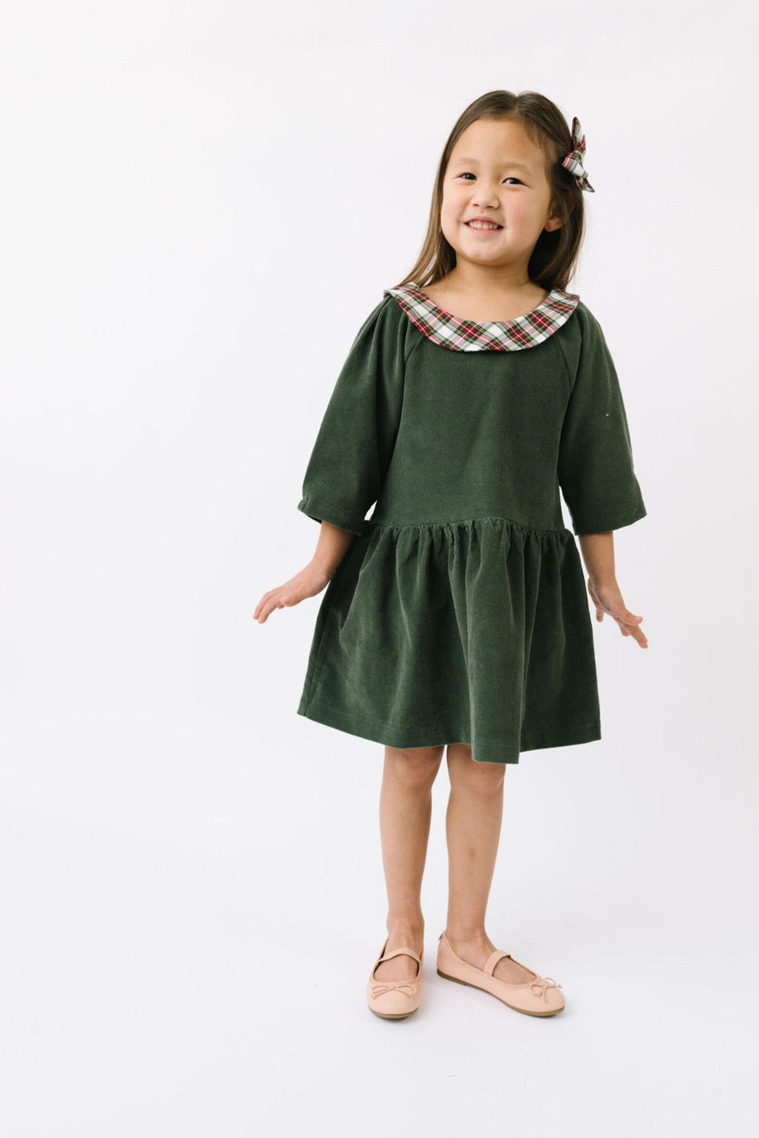 Celebration Dress, Evergreen Corduroy