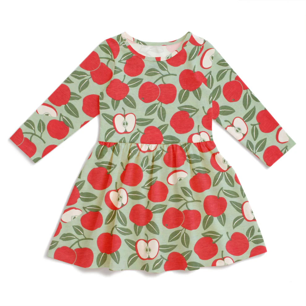 Calgary Dress, Apples Red & Green