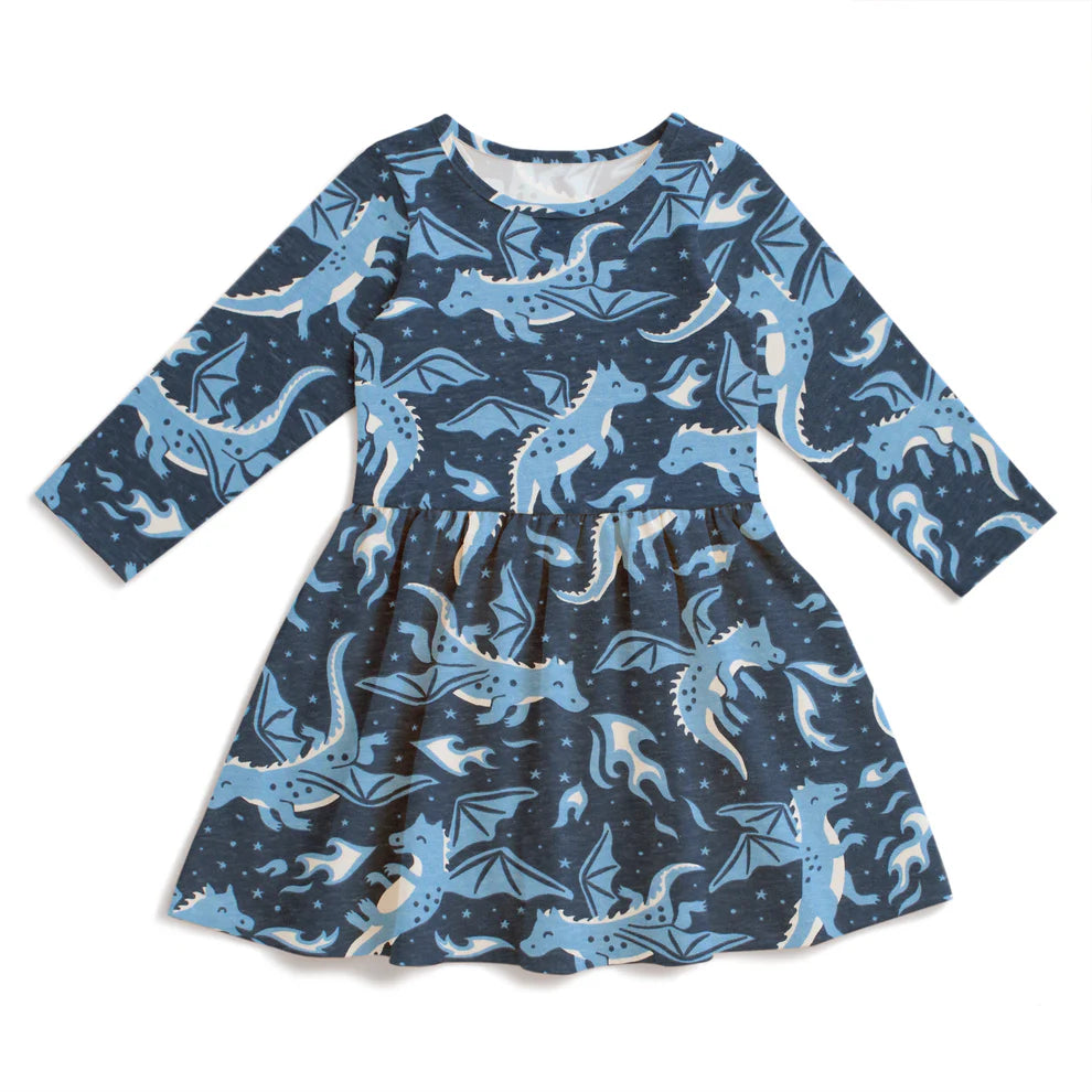 Calgary Dress, Dragons Blue