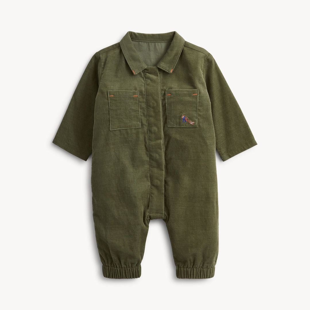 Corduroy Romper, Green
