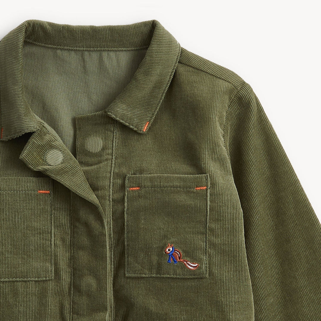 Corduroy Romper, Green