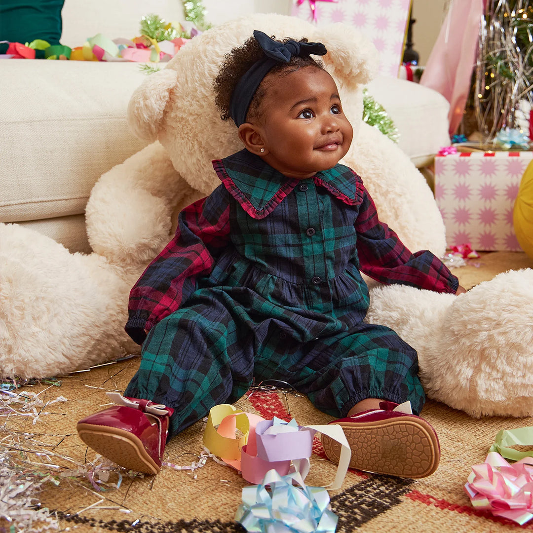 Girls Flannel Romper, Plaid