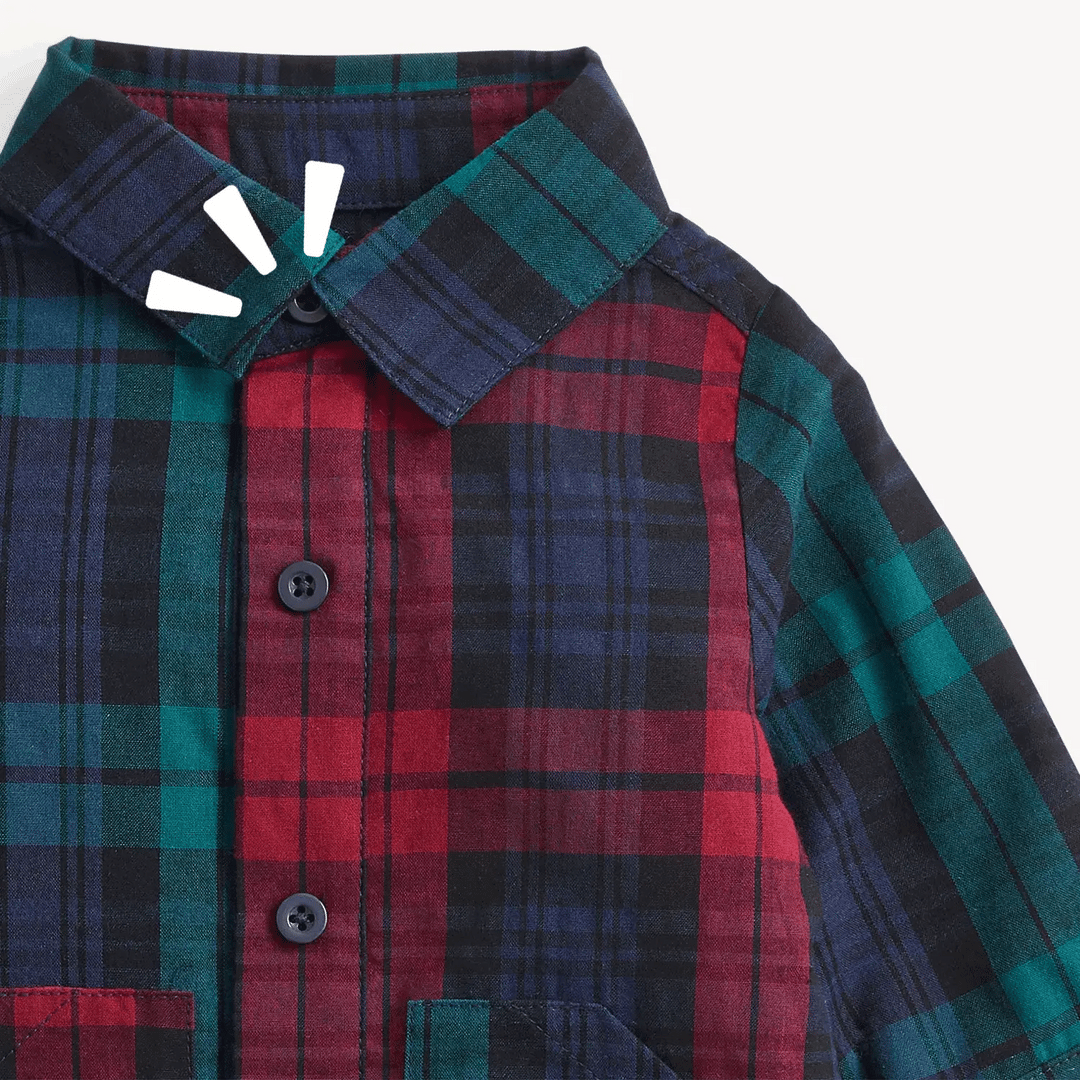 Boys Flannel Romper, Plaid