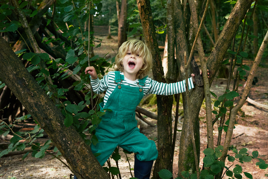 Chunky Cord Dungarees, Emerald