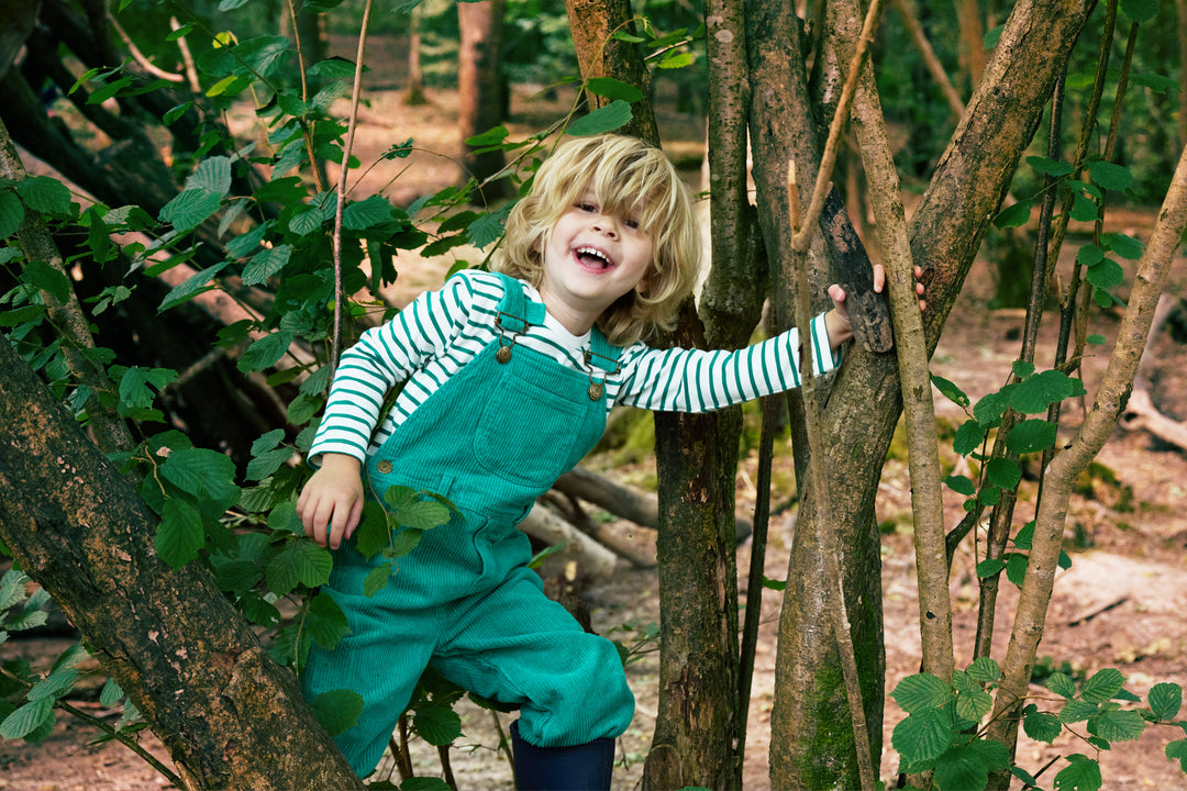 Chunky Cord Dungarees, Emerald