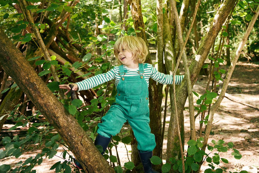 Chunky Cord Dungarees, Emerald