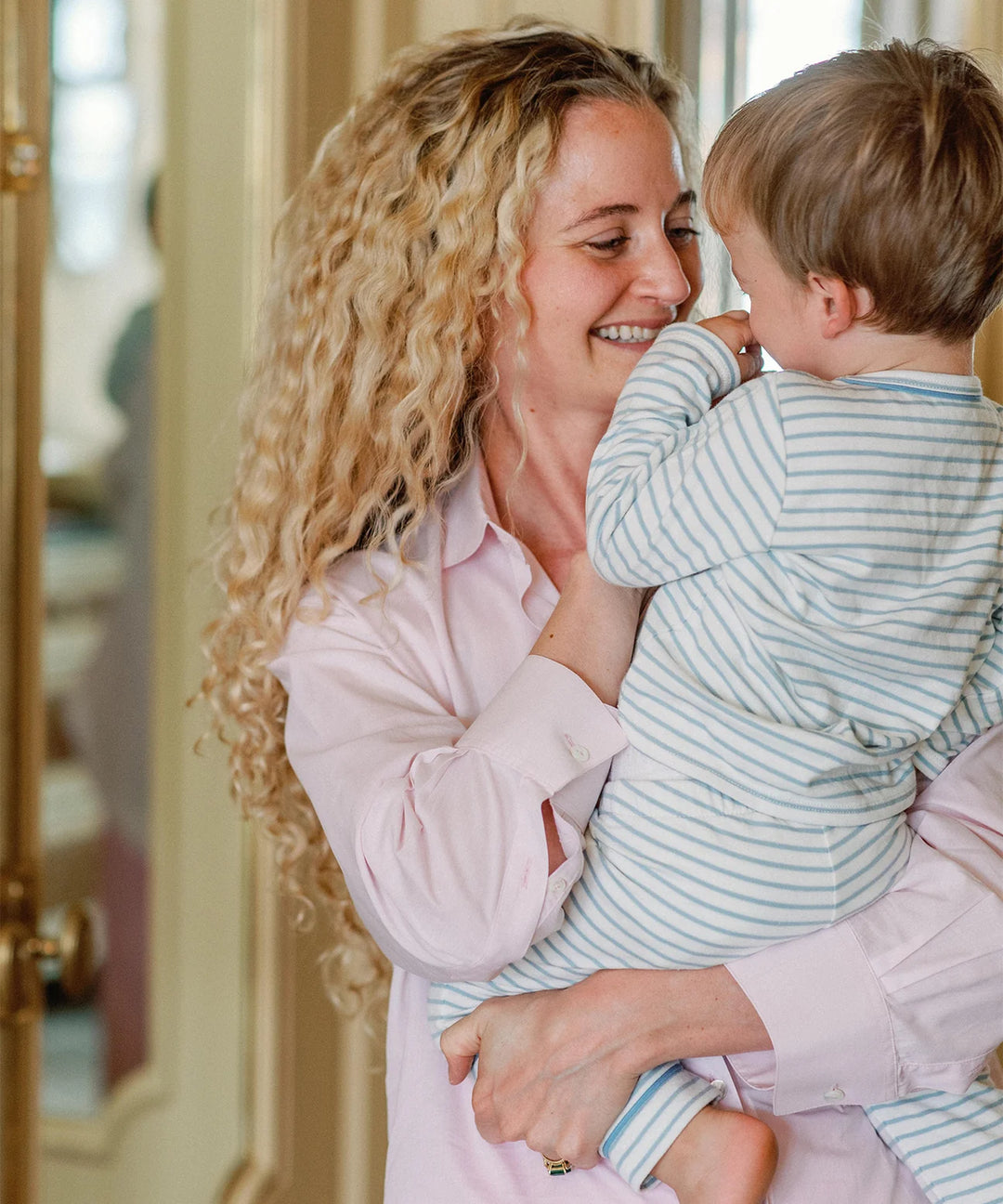 Edward Baby T-Shirt, Blue Mini Stripe