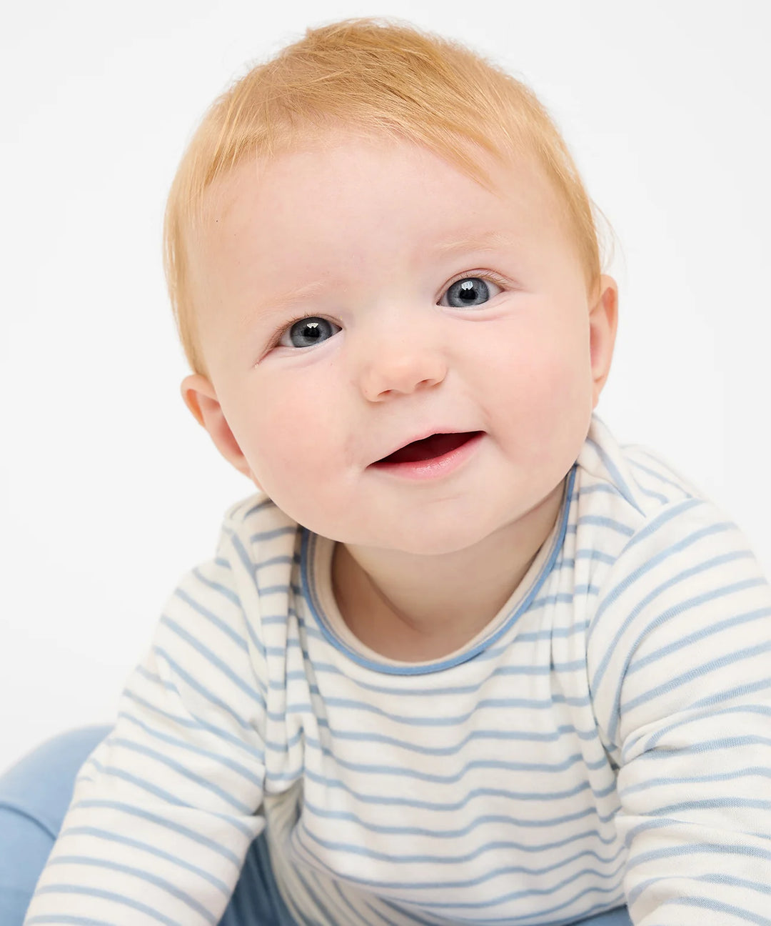 Edward Baby T-Shirt, Blue Mini Stripe