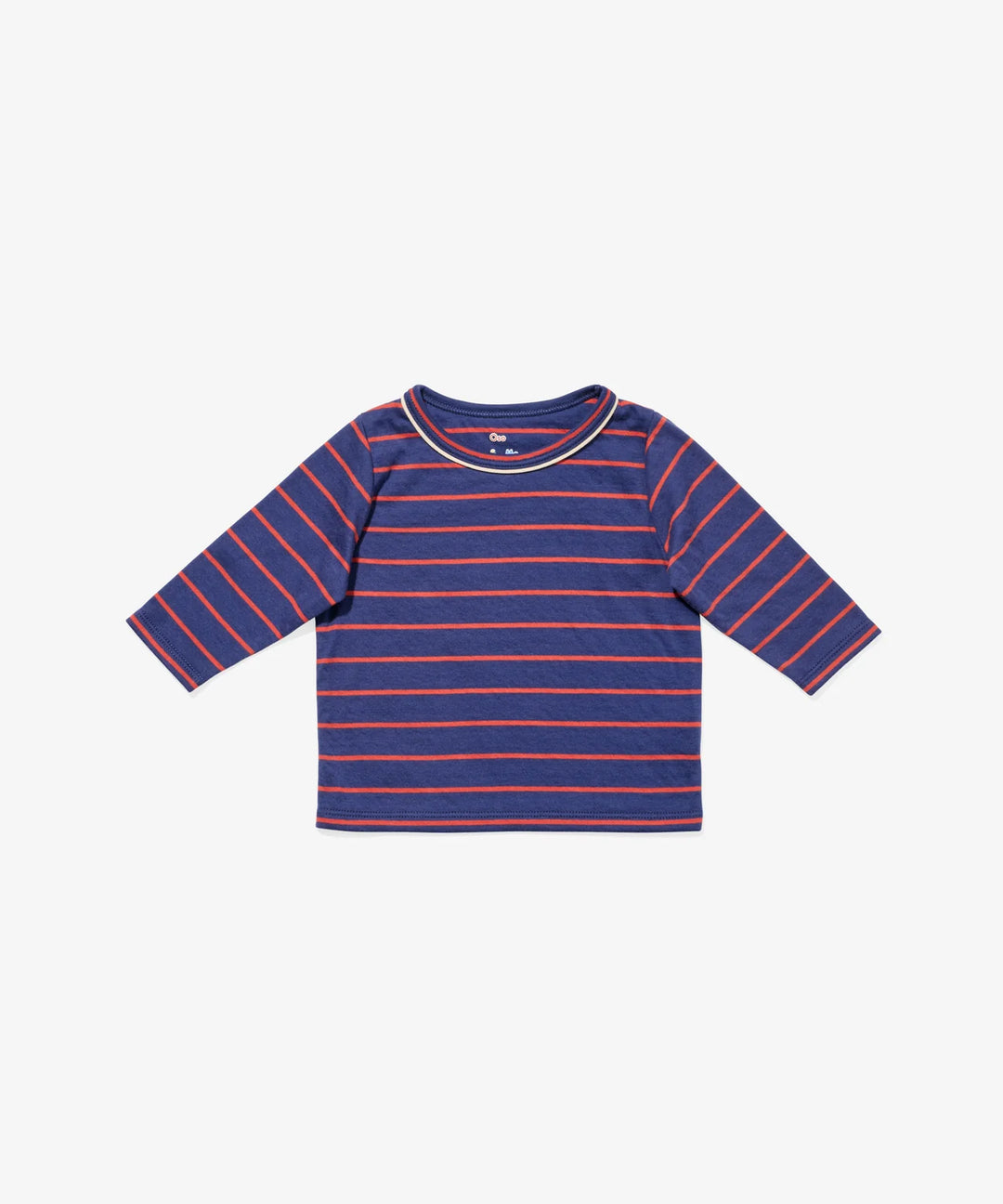 Edward Baby T-Shirt, Navy Fine Stripe