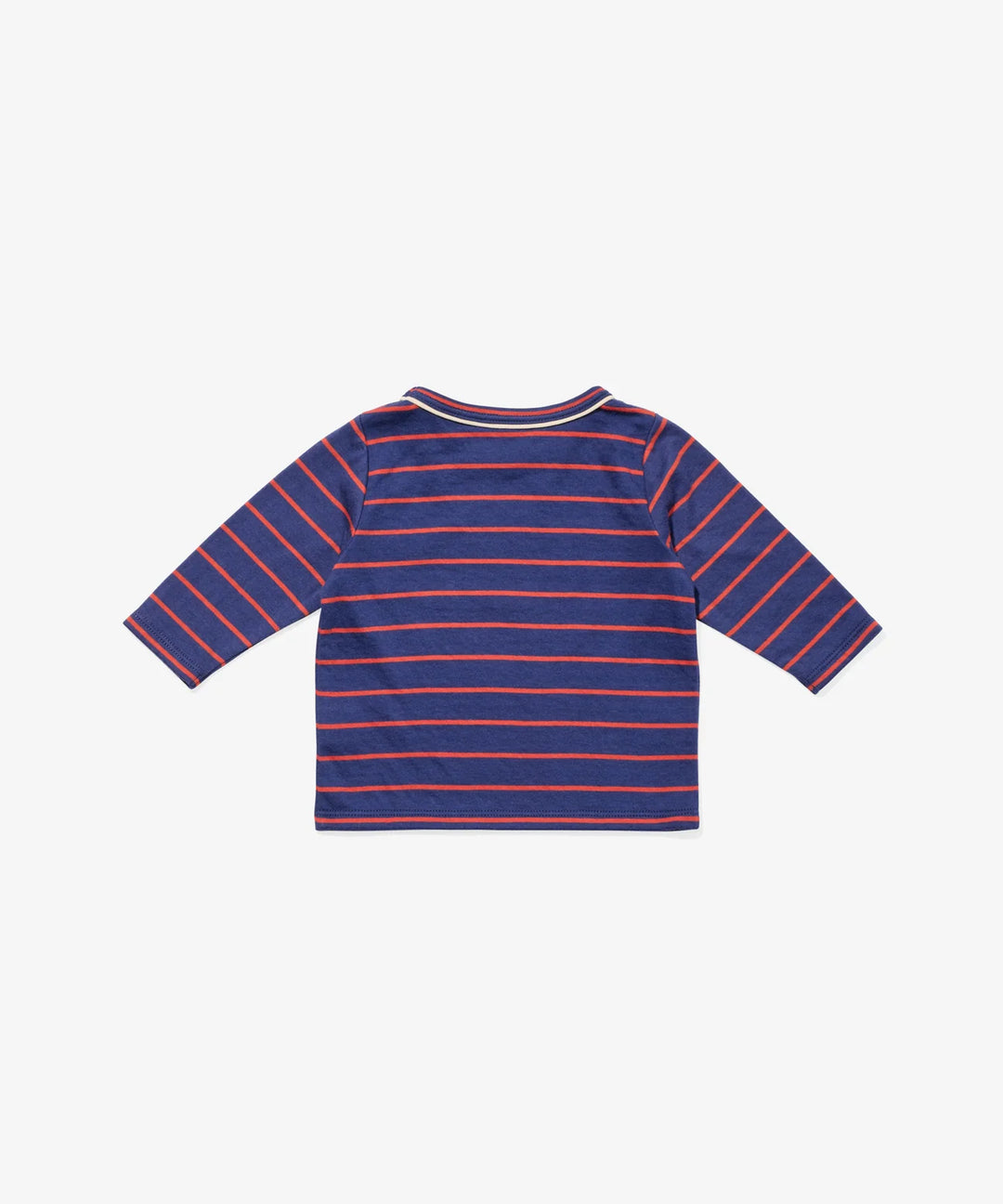 Edward Baby T-Shirt, Navy Fine Stripe
