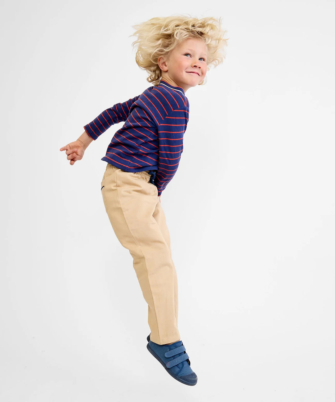 Edward T-Shirt, Navy Fine Stripe