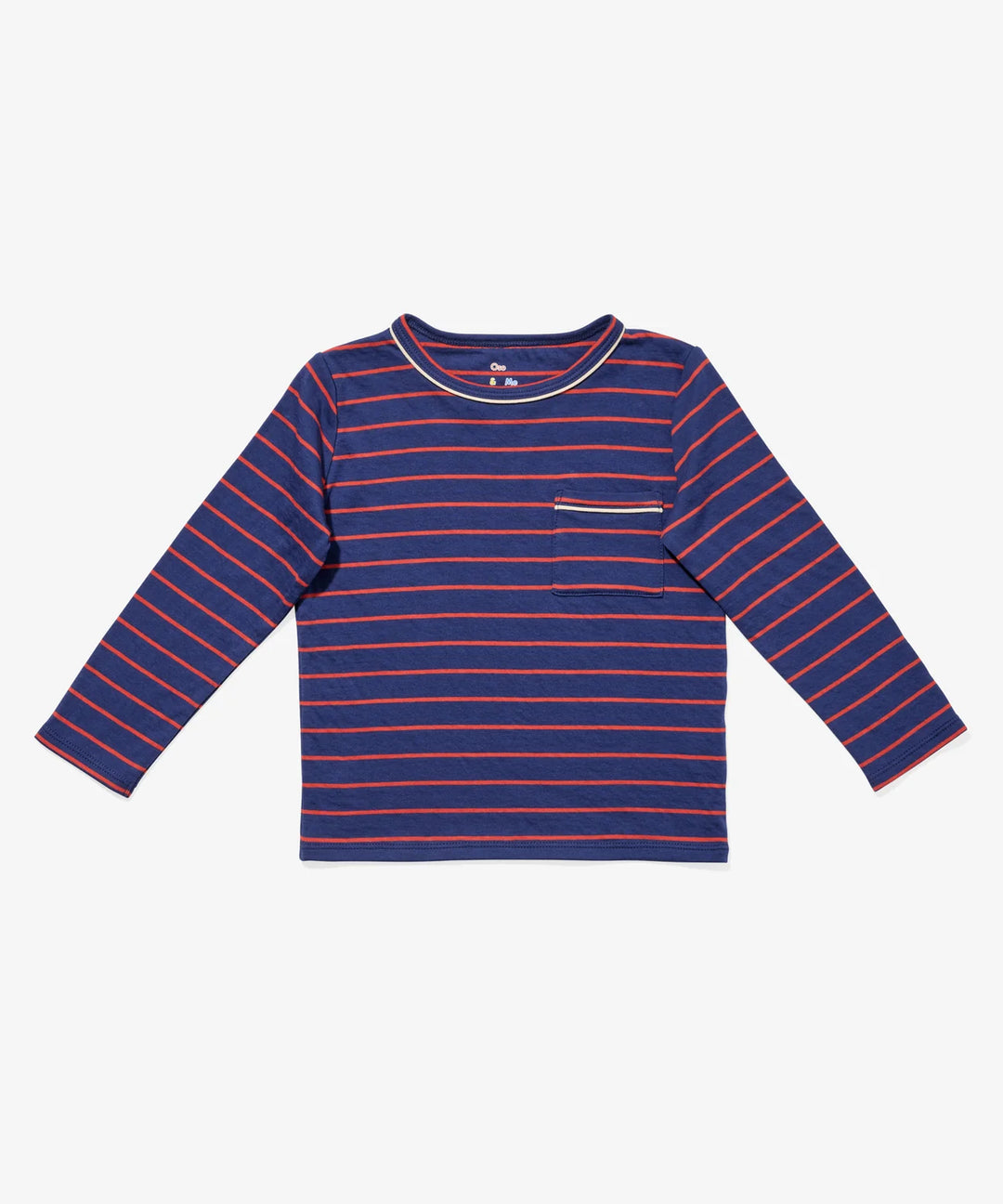 Edward T-Shirt, Navy Fine Stripe