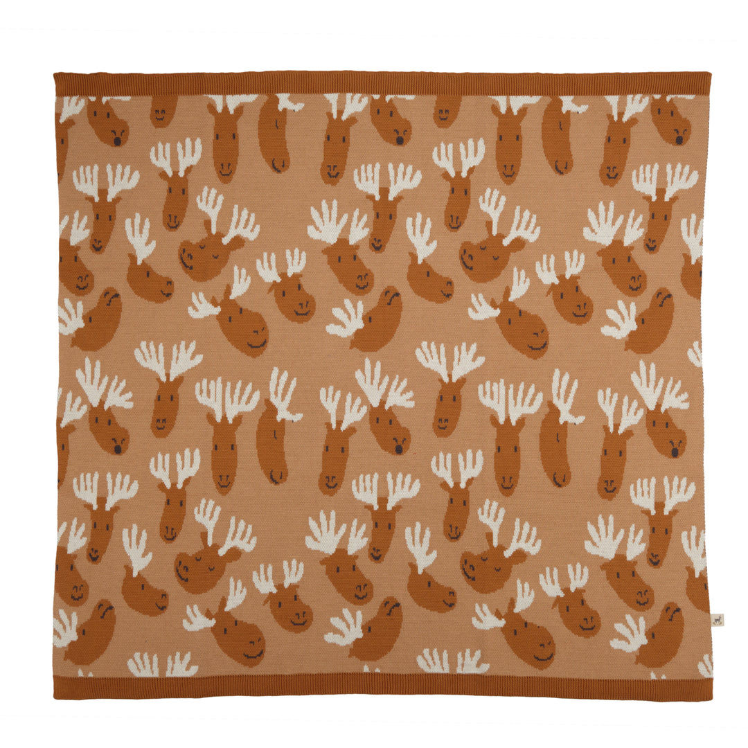 Knit Blanket, Moose - Tan Multi